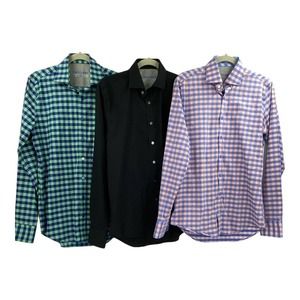 Lot of 3 Trillory Worker Performance Dress Shirt Mens size 15 34/35 trim fit